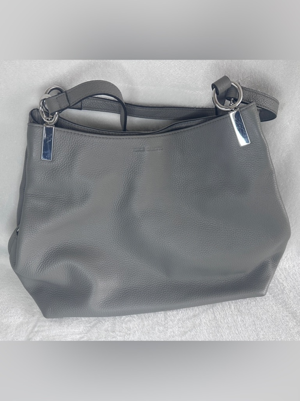 Vince Camuto Pebbled Leather Shoulder Tote in Gray